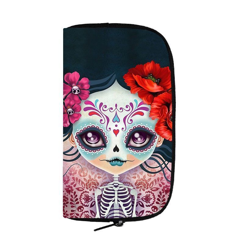 Cartoon Gothic Wallets Cute Purse Clutch Bag Phone Holder Ladies Coin Bags Long