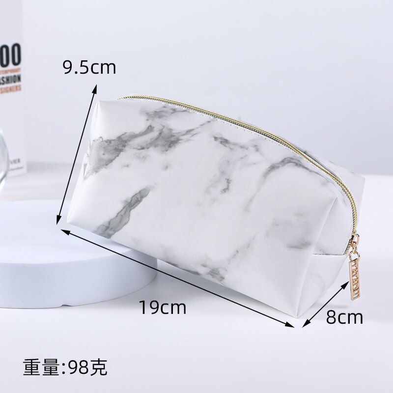 Marble Pattern Cosmetic Bag Multifunction Storage Purse Waterproof Makeup Case