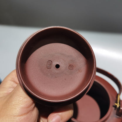 Vintage Chinese Yixing Purple Clay Teapot Zisha Ceremony Carving Collectible Art