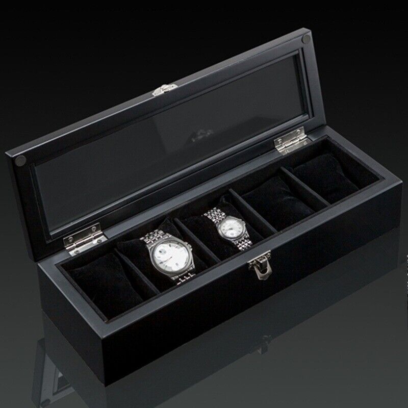 Men Watch Box Organizer Top Wooden Display Fashion Storage Holder Case 3~12Slots