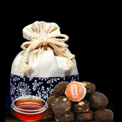 500g Yunnan Small Puerh Tea Tangerine Peel Pu'er Tea Chinese Puer Black Tea Cake