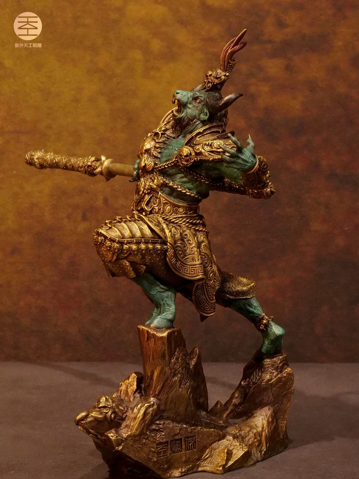 11" Brass Bull Demon King Statue Figure Sculpture Artwork Collection Home Decor