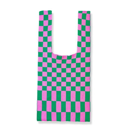 Plaid Twill Shoulder Wrist Underarm Bag Wool Large Retro Tote Handbag Purse 1 PC