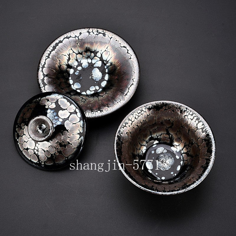 Chinese Jianzhan Tea Pot of Popular Tenmoku Tea Bowl Gaiwan Oil Droplets Tea Cup
