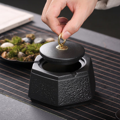 Chinese Retro Home Living Room Tea Table Ashtray with Decorative Items