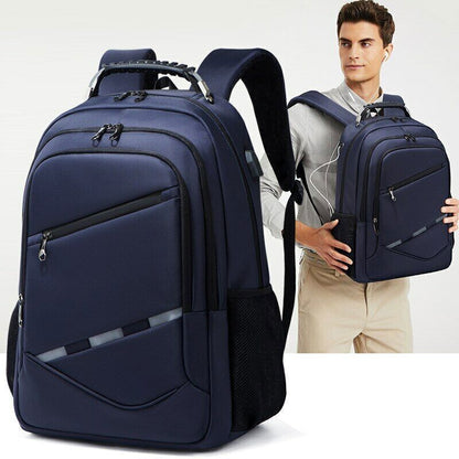 Men's Backpack 17.3 Inch Laptop Business USB Charger Travel Commuter School Bag