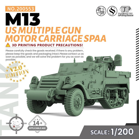 SS200553 1/200 Military Model Kit US Multiple Gun Motor Carriage M13 SPAA
