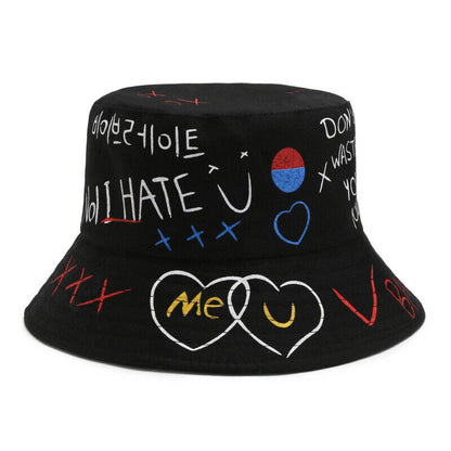 Fashion Graffiti Bucket Hat Fisherman Hat Sun Hat Bucket Hip Hop Cap Unisex