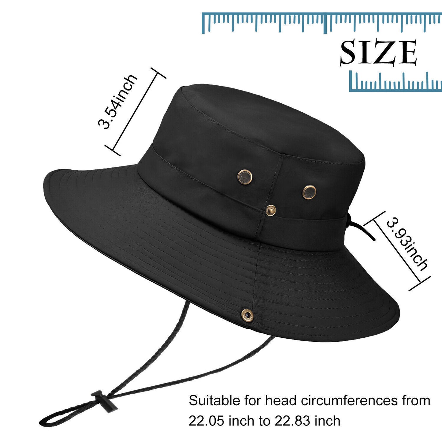 Wide Brim Sun Hat Breathable Bucket Cap Summer Fishing UV Protection Men Women