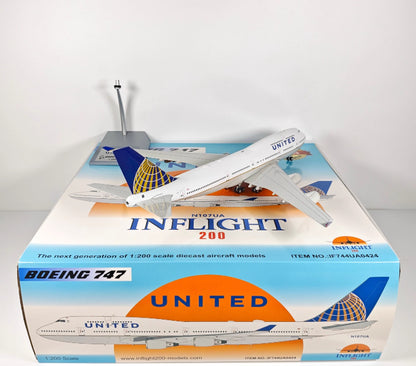 1:200 InFlight UNITED Boeing 747 N107UA Passenger Airplane Diecast Plane Model