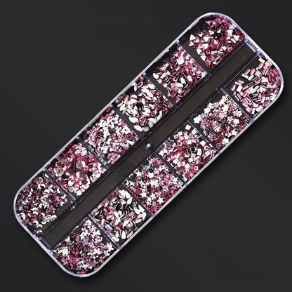 Nail Art Decor 12Design Box 3D Irregular Abalone Seashell Fragment Flakes Charms