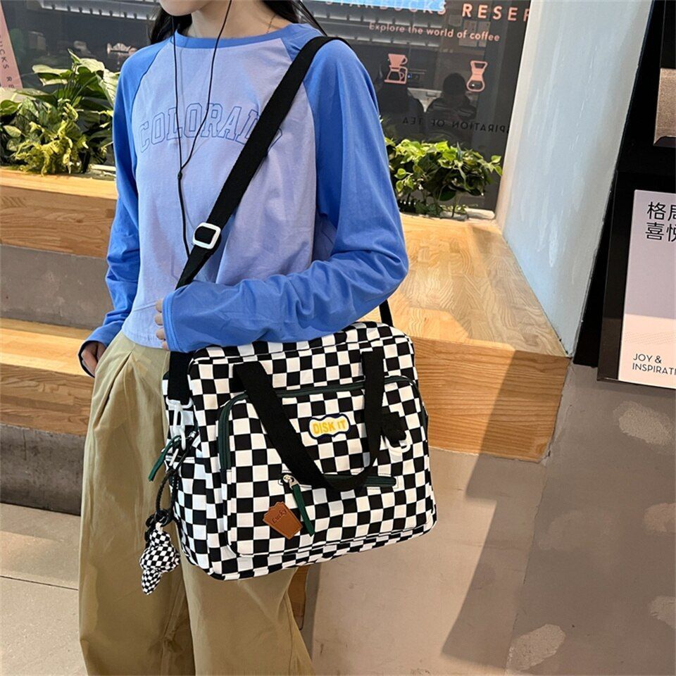 Cute Backpack Student Bag Badge Multifunctional Waterproof Nylon 35*28*12 CM 1PC