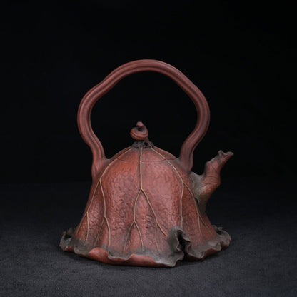 Chinese Yixing Zisha Clay Handmade Exquisite Teapot （荷叶 底款：汪寅仙）