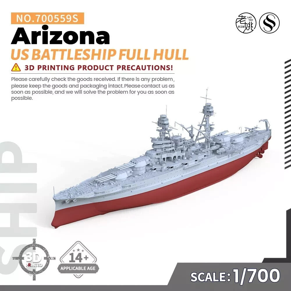 SSMODEL SSC700559S 1/700 Military Model Kit US Arizona Battleship Full Hull