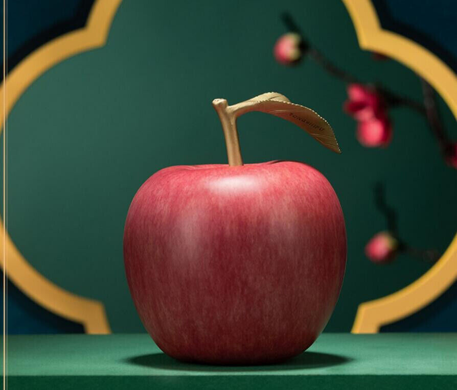All copper ornaments, auspicious apple handicraft decorations