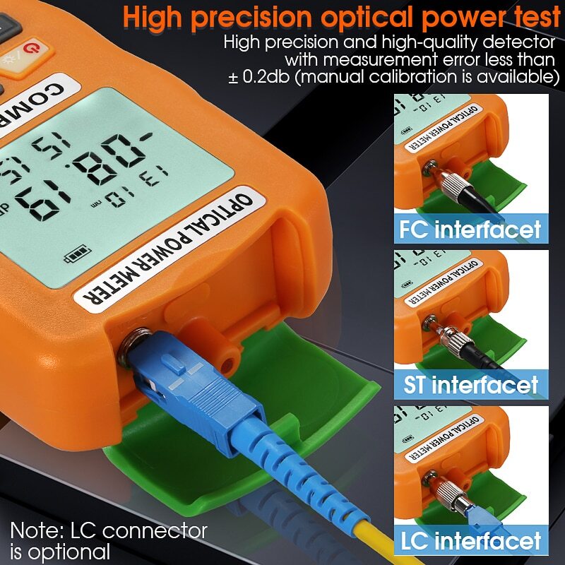 AUA-D7 Handheld Fiber mini Optical Power Meter with LED Lighting -70+10dBm