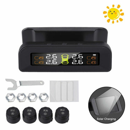Car Tire Pressure Sensor Temperature Warning Fuel Save Monitor System 4 External