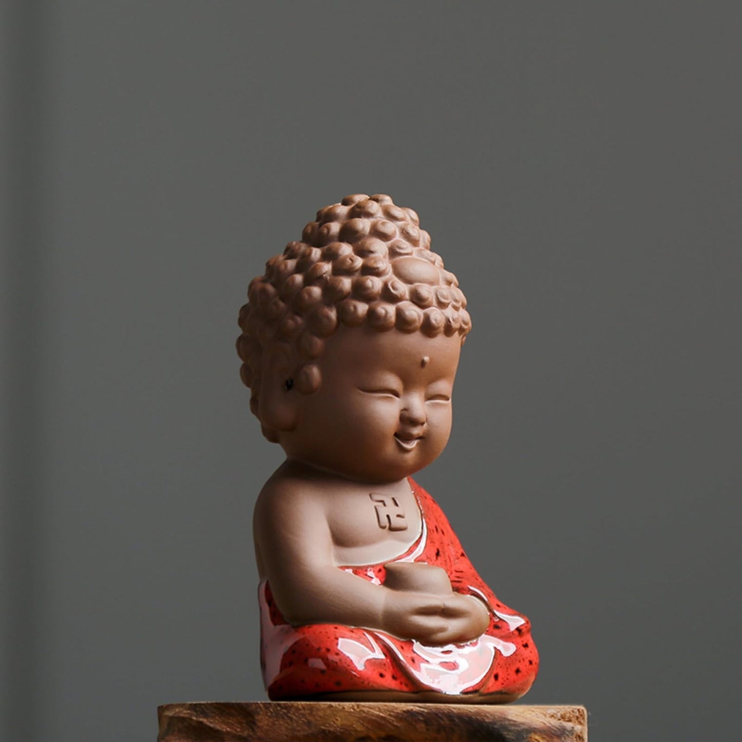 Mini Tathagata Purple Sands Tea Pet 9.6cm Tea Table Decoration Tea Ceremony