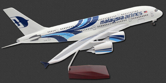 1:160 46CM Malaysia Airlines AIRBUS A380 Plane Landing Gear Resin Aircraft Model