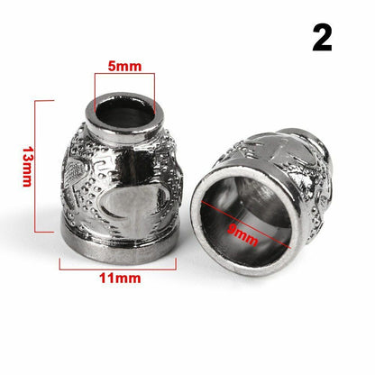 10pcs Metal Charms Buckles Paracord Beads Bracelet Survival Tool Knife Wristband