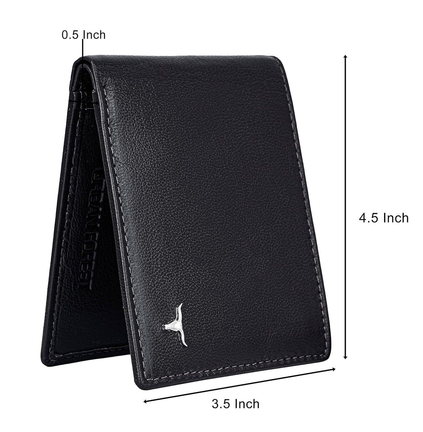 New Black Bi-Fold Leather Men's Wallet RFID Protection Gift Item