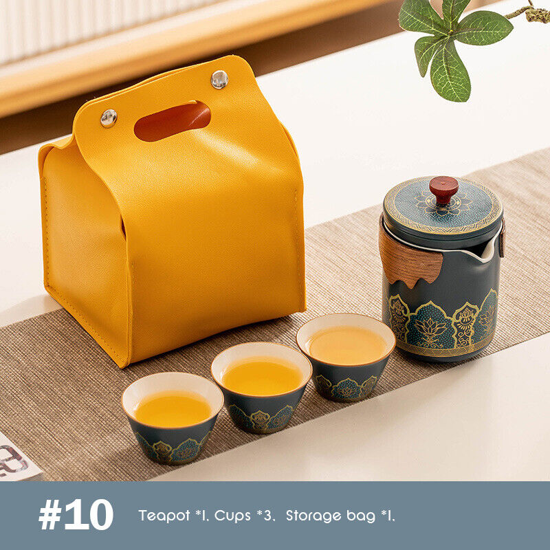 Outdoor Office Camping Tea Ceramic Set Porcelain Chinese Gongfu Tea Cup Set