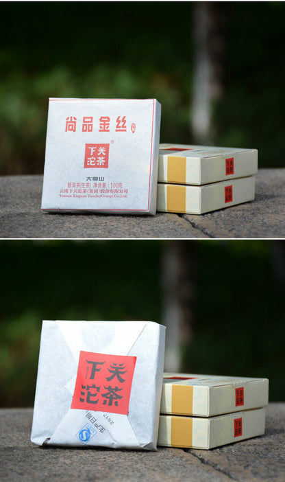 2017 Big Snow Mt. Shang Pin Jin Si Yunnan Xiaguan Raw Pu'er Mini Brick Tea 100g