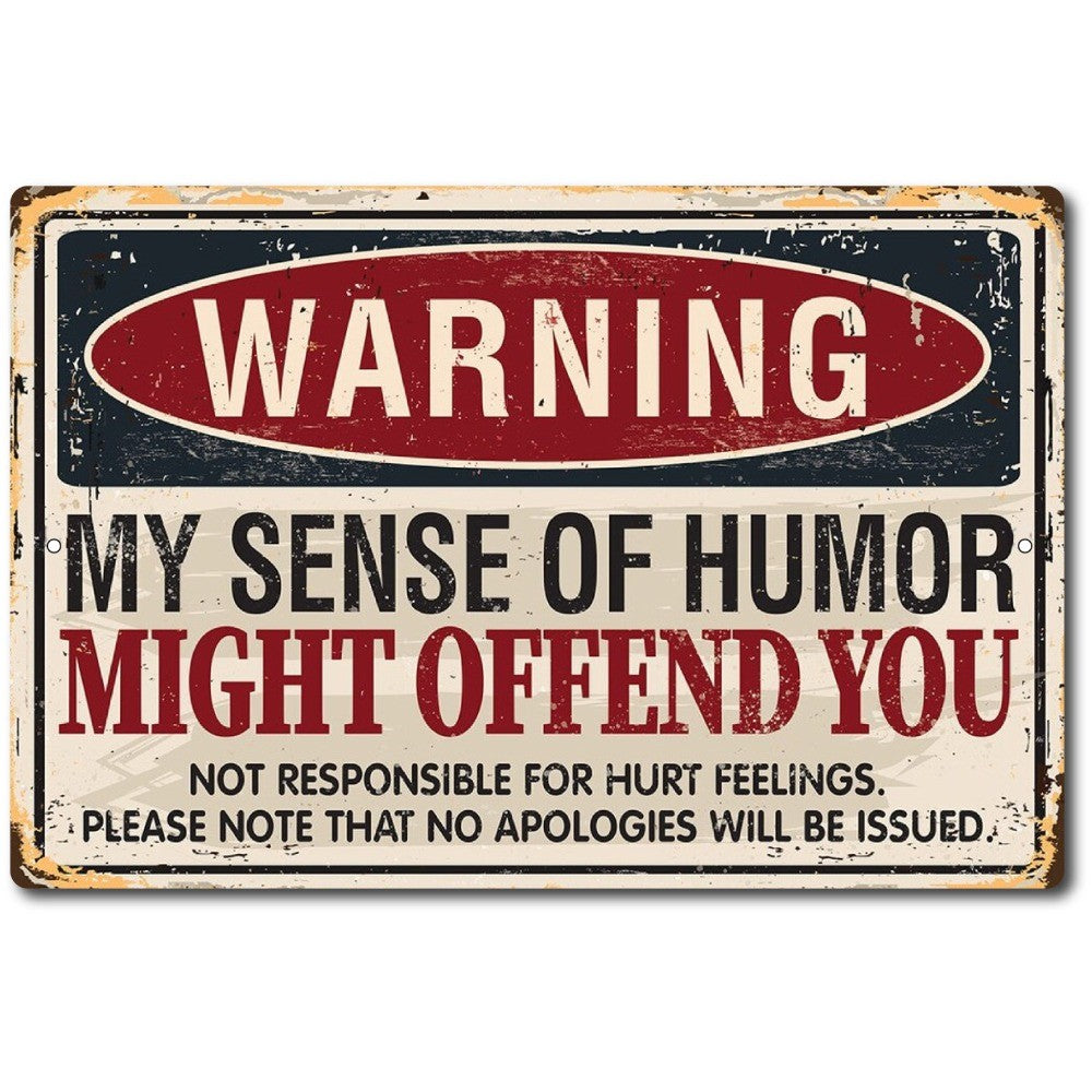 8X12IN MAN CAVE BAR DECOR WARNING SENSE OF HUMOR*MADE IN USA! METAL FUNNY SIGN