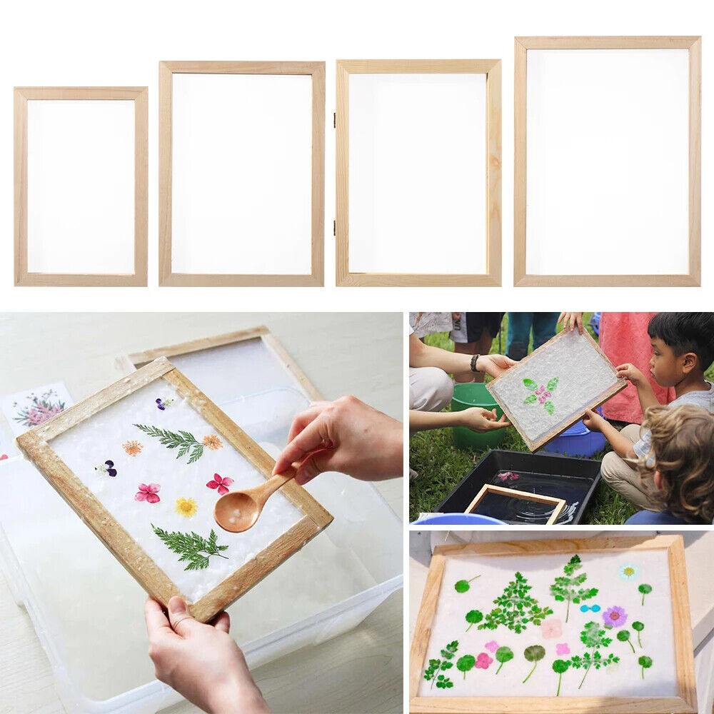 Paper Making Tool Multi-Size Wooden Mesh Mould Frame DIY Screen Handcrafting Kit