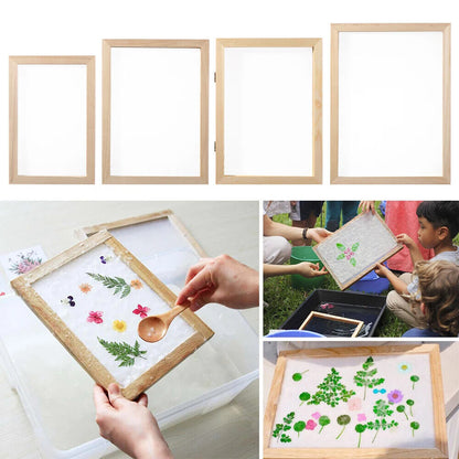 Paper Making Tool Multi-Size Wooden Mesh Mould Frame DIY Screen Handcrafting Kit