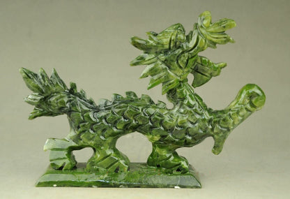 Exquisite Natural Jade Handmade Hand-carved Dragon Statues