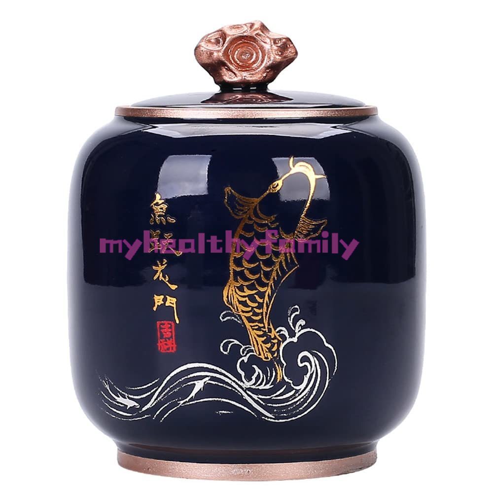 14cm Chinese Creative Tea Caddy Ceramic Storage Jar Sealed Cans Tea Set