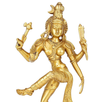 Hindu God Lord Brass Ardhanarishvara Idol Dancing Posture Statute Figurine