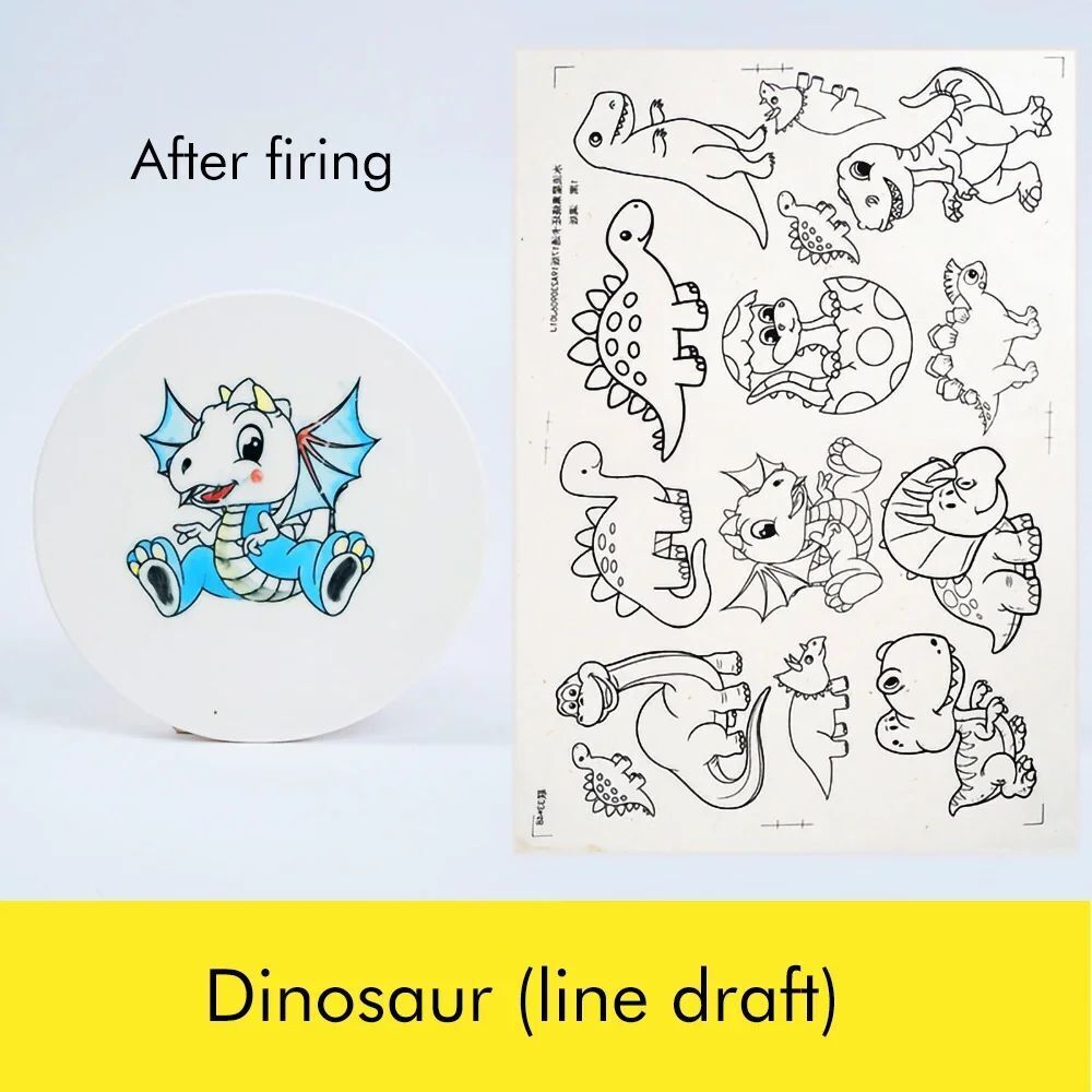 Pottery Clay Underglaze Paper Cartoon Decals DIY Ceramics Color Transfer 49x34cm