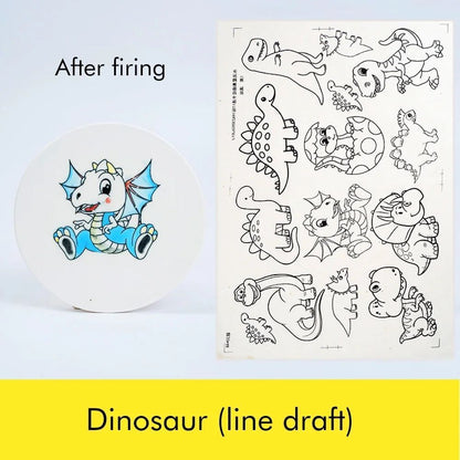 Pottery Clay Underglaze Paper Cartoon Decals DIY Ceramics Color Transfer 49x34cm