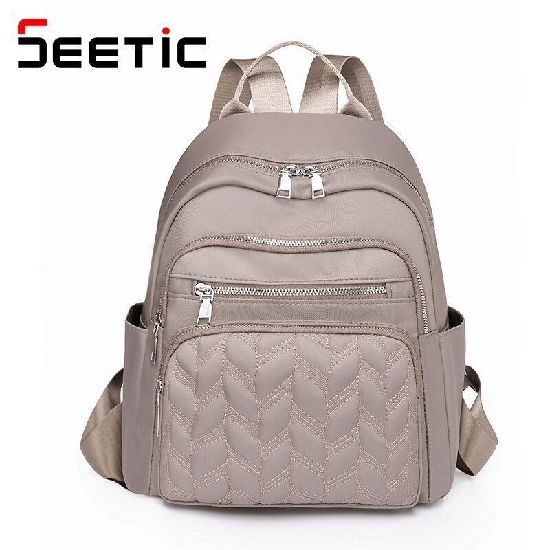 Oxford Backpack Waterproof School Bag Ladies Travel Bag Multiple Pocket Backpack