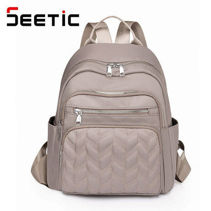 Oxford Backpack Waterproof School Bag Ladies Travel Bag Multiple Pocket Backpack