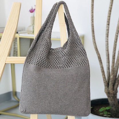 Large Capacity Totes Hollow Woven Shoulder Bag Knitted Handbags Crochet Braided