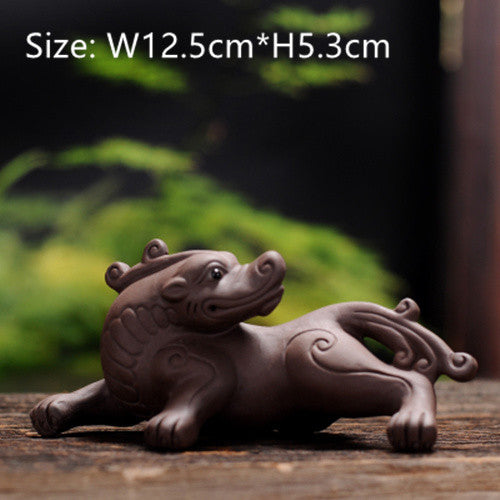 Wild Animal Statue Small Size Chinese Yixing Zisha Purple Clay Home Desk Tea Pet