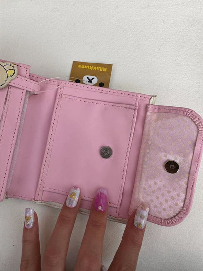 Cute Wallet Purse Synthetic Leather Card Holder Short Money Bag Clips 11*10*3 CM