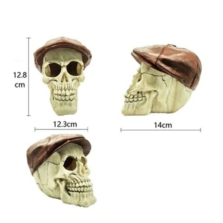 Aquarium Decoration Resin Pirate Skull Skeleton Head Lizards Terrarium Ornaments