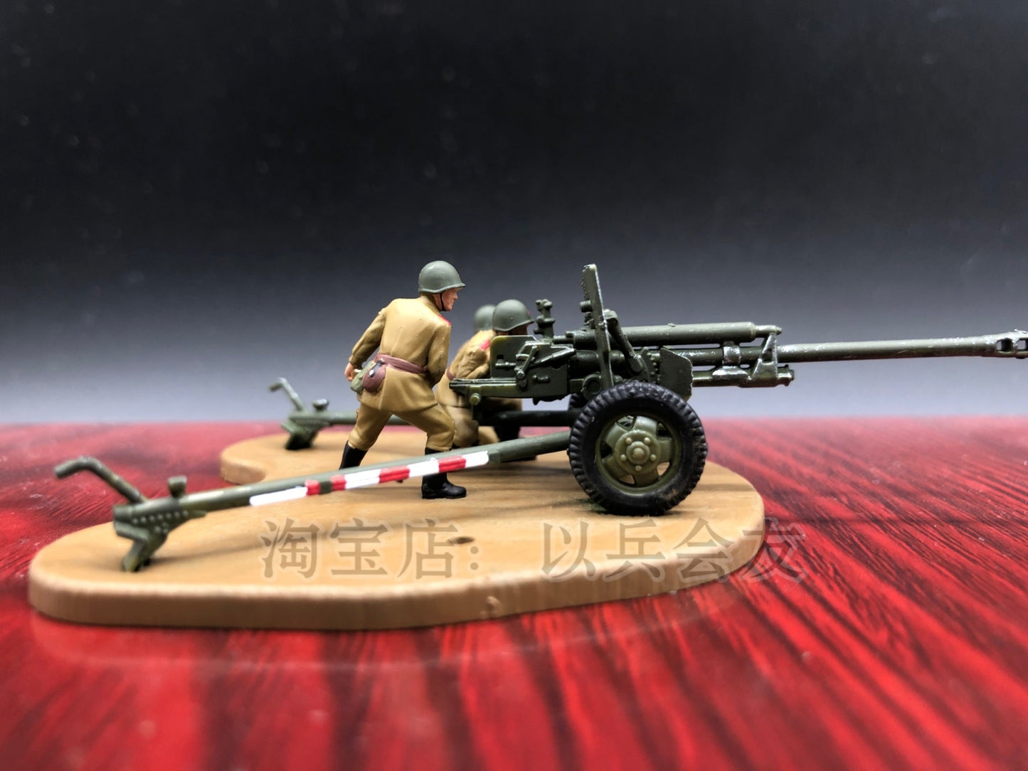 1: 72 Soviet World War II ZIS-3 Anti-tank gun +3 Artillery Soldier Model