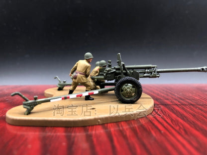 1: 72 Soviet World War II ZIS-3 Anti-tank gun +3 Artillery Soldier Model