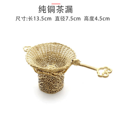 Carp Shaped Brass Tea Strainer Set Hollow Out Kung Fu Tea Filter Accessory