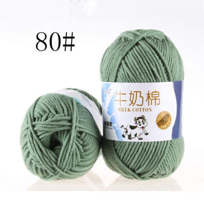 Hot Sale 50g Hand-woven Chunky Yarn Soft Milk Cotton Knitting Baby wool yarn