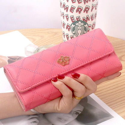 Wallets Purse Plaid Synthetic Leather Long Wallet Hasp Phone Money 19*10*3CM Bag