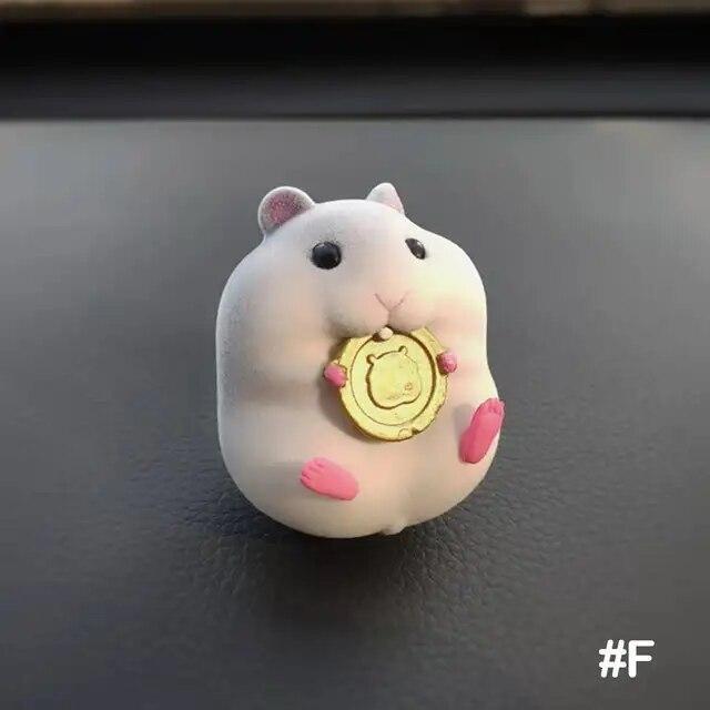 Car Dashboard Ornament Mini Hamster Figurine Auto Interior Decor Accessories 1pc