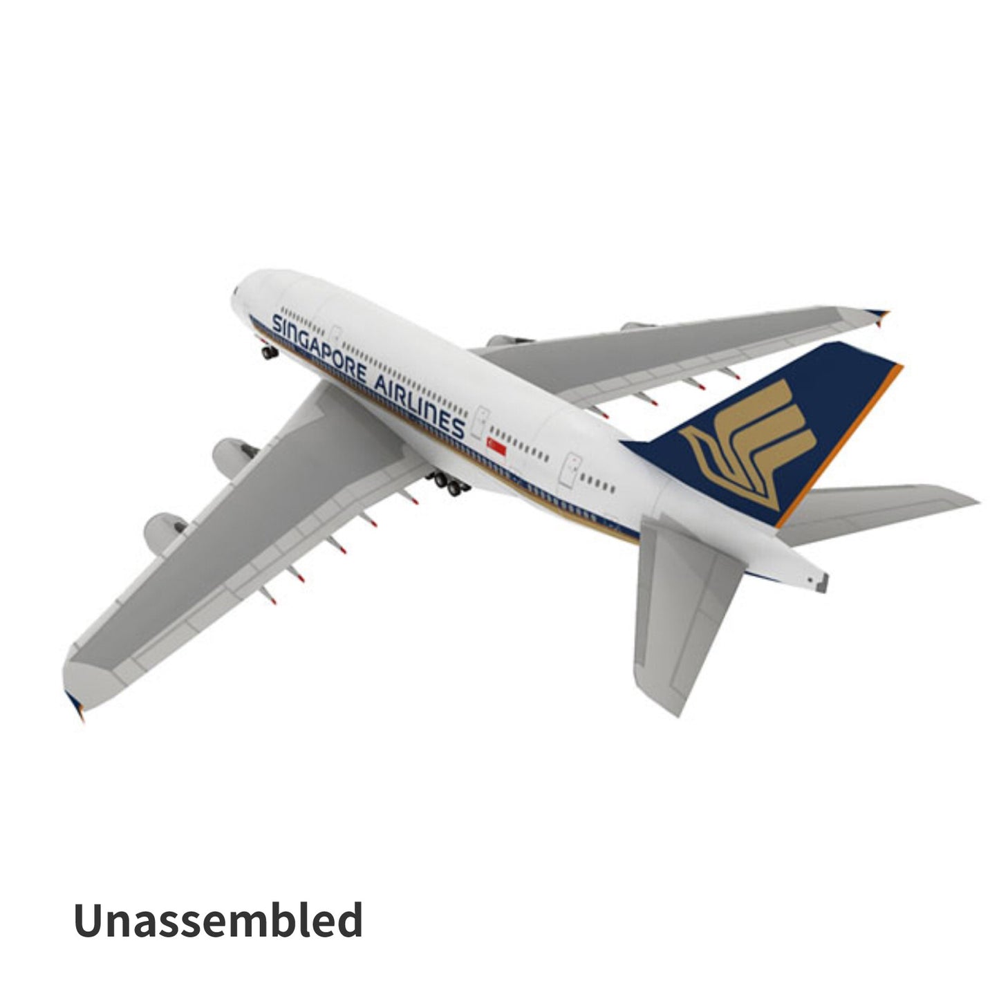 1:120 A380 Singapore Airlines Civil Airliner Paper Model Unassembled Ornaments
