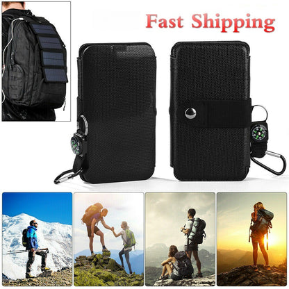 4P Folding Solar Panel Power Bank Charger Waterproof Outdoor Camping w/ USB AU