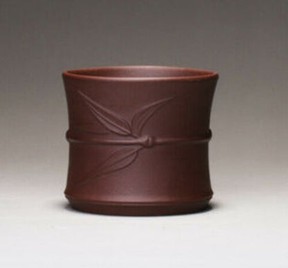 China Puer Tea Real Yixing Zisha Tea Cup Marked Bamboo Relief Master Cup of Tea